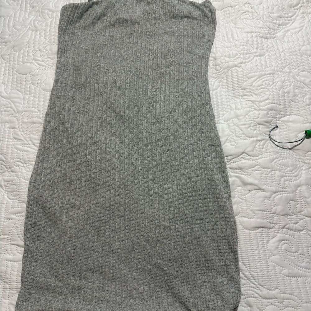 Elegant Gray Strapless Mini Dress